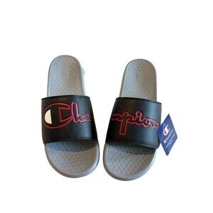 Champion Super Slide Split Script Mens Shoe 14 NWT Black/Grey